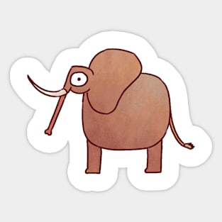 Brown elephant drawing Sticker